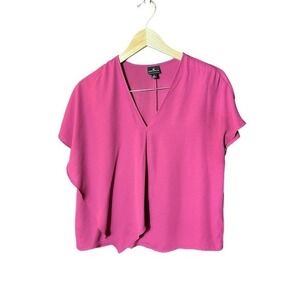 Worthington Blouse‎ Short Sleeved Fucia V Neck Women’s Small